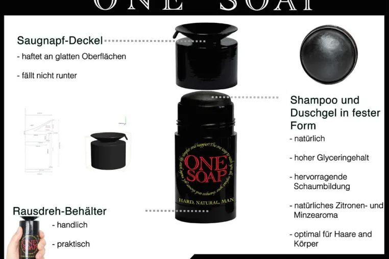 Bild: Ein cooles und innovatives Gadget für die Männerdusche: One Soap auf Kickstarter