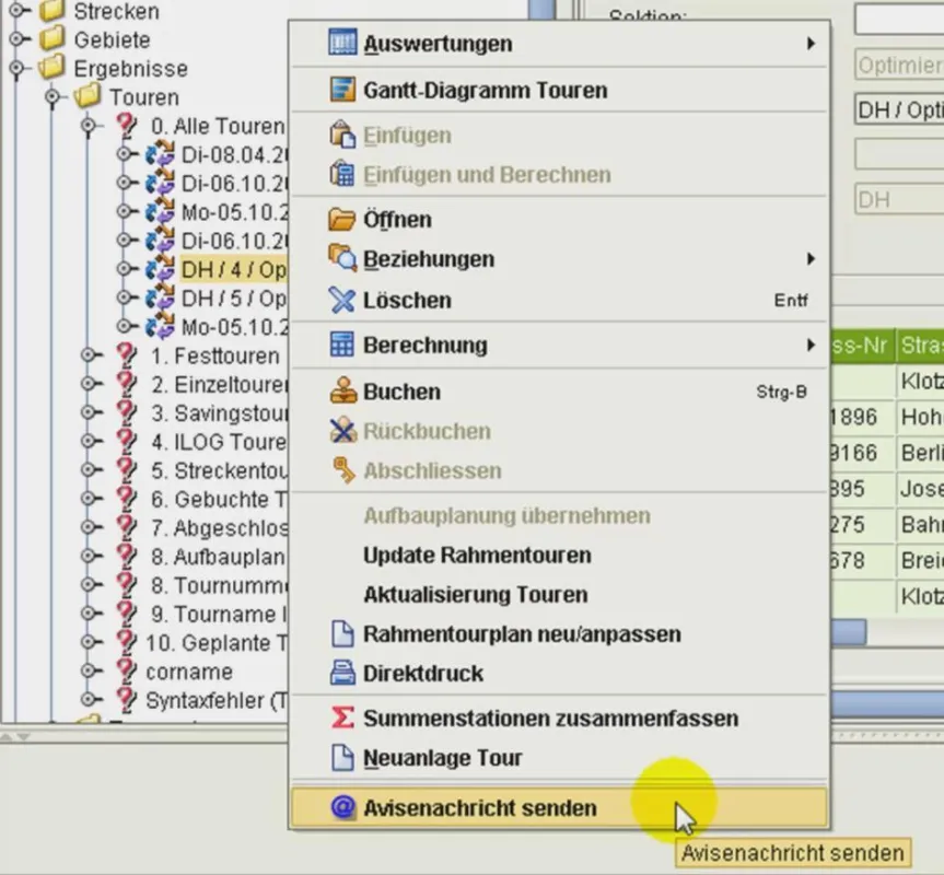 Avisenachricht per Mail senden