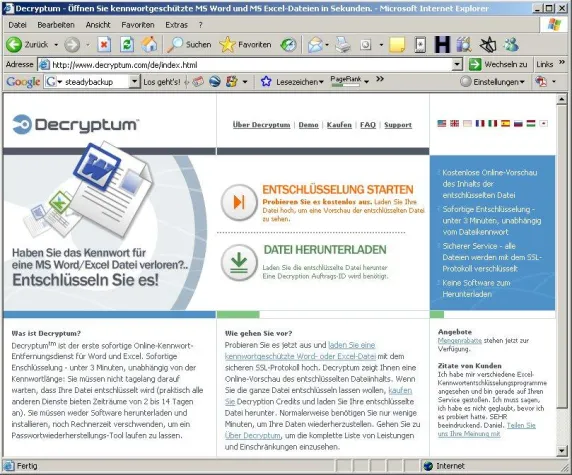 Decryptum jetzt mit deutschsprachigem Support Bild: Decryptum jetzt mit deutschsprachigem Support
