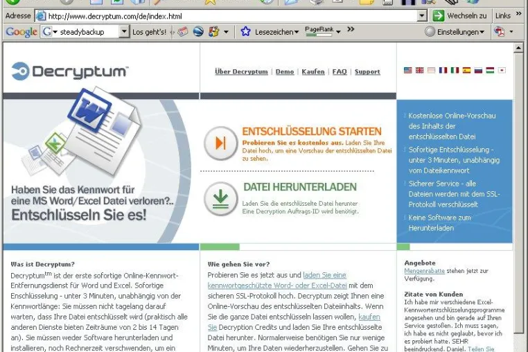 Bild: Decryptum jetzt mit deutschsprachigem Support
