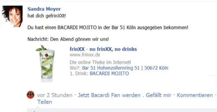 Digital Drinks spendieren: frinXX kooperiert mit Bacardi Bild: Digital Drinks spendieren: frinXX kooperiert mit Bacardi