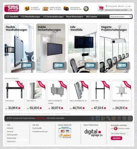 Bild: SMS-Flatscreen.de - ein neuer Magento Shop der NetZone Media GmbH