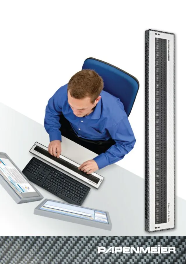 Blindenarbeitsplatz mit Braillezeile BRAILLEX EL 80c