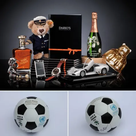 Bild: DARIO’S versteigert den Sauti Kuu Ball, unterschrieben von US-Präsident Barack Obama.