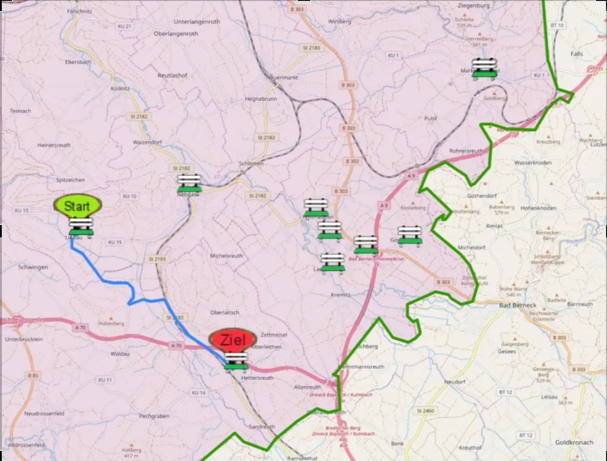 Mitfahrbänke auf mifaz.de (© JaST-IT/MiFaZ)