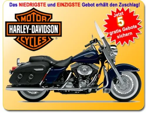 Neues Auktionssystem bei WoWiTra - Das niedrigste Einzelgebot gewinnt - Harley-Davidson Road-King Bild: Neues Auktionssystem bei WoWiTra - Das niedrigste Einzelgebot gewinnt - Harley-Davidson Road-King