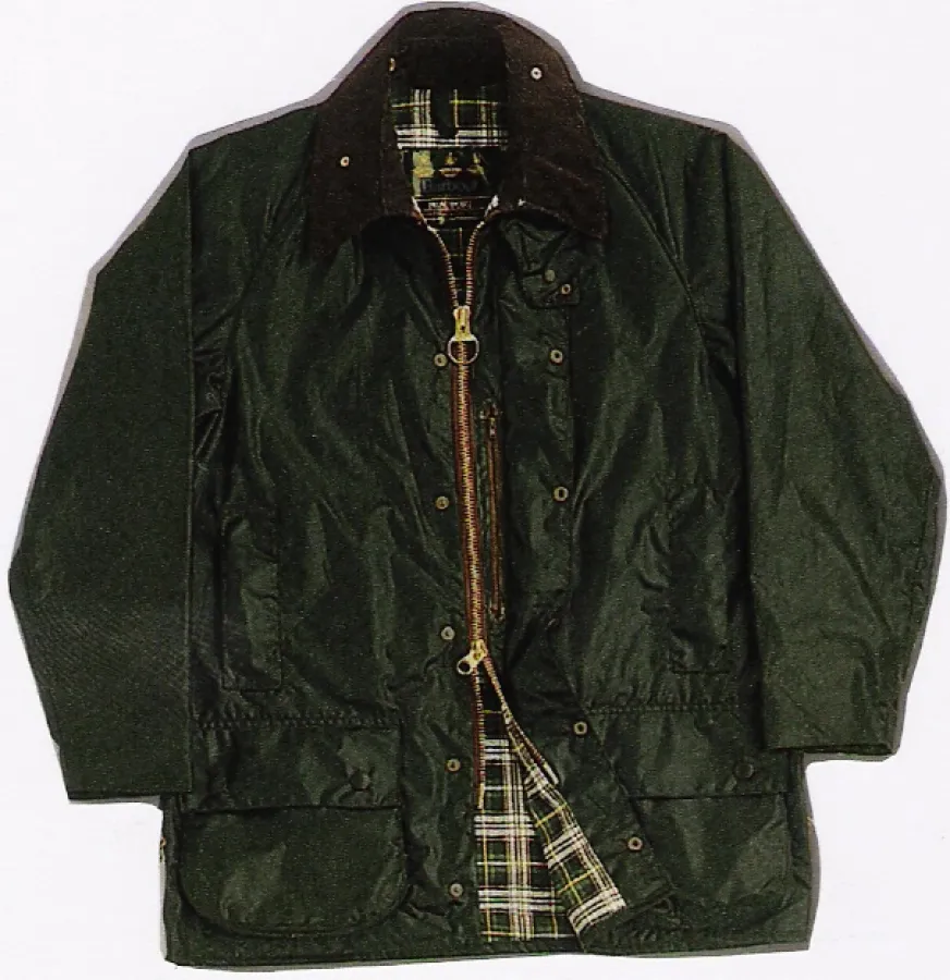 Modellbeispiel einer Wachsjacke mit eingearbeiteter Schutzweste