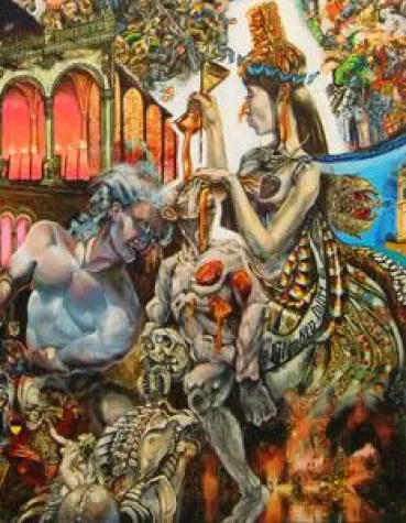 Bild: Das Polyptychon „Mein Deutschland Komplex“ erste Präsentation im KUNST-MUSEUM Oberhof am 1. Mai 2015