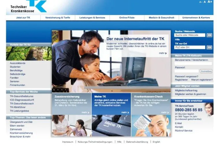 Bild: Techniker Krankenkasse mit neuem online Auftritt