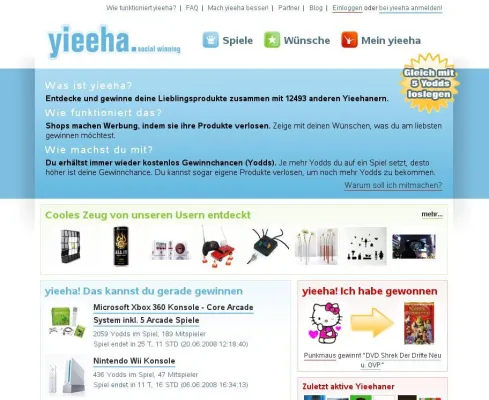 Yieeha beteiligt User an Werbeeinnahmen Bild: Yieeha beteiligt User an Werbeeinnahmen