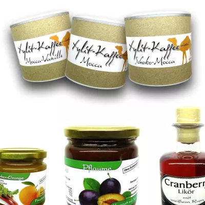 Bild: Über 70 Manufaktur-Produkte ohne Zucker, natürlich gesüßt mit Xylit und Erythrit