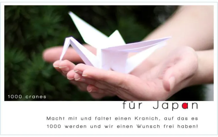 1000 Kraniche schenken den Menschen in Japan Hoffnung Bild: 1000 Kraniche schenken den Menschen in Japan Hoffnung