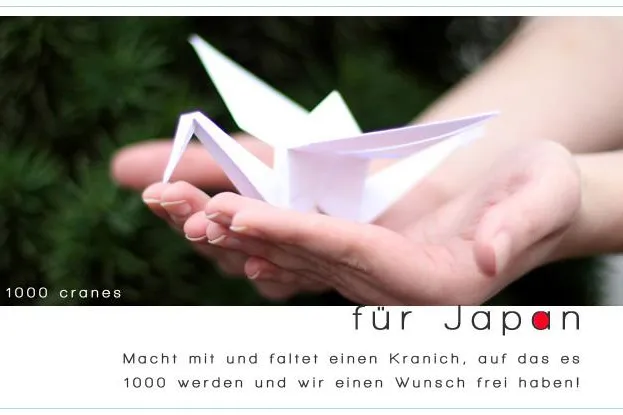 Bild: 1000 Kraniche schenken den Menschen in Japan Hoffnung