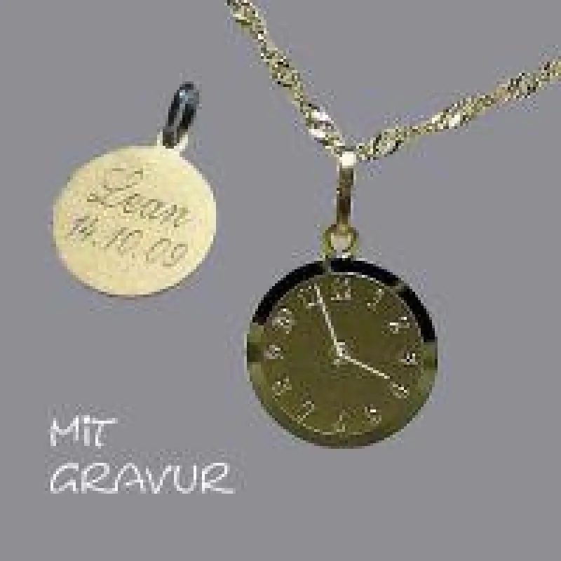 Wunderschöne Geschenkidee zur Geburt: Geburtsuhr aus Gold oder Silber mit indidueller Gravur