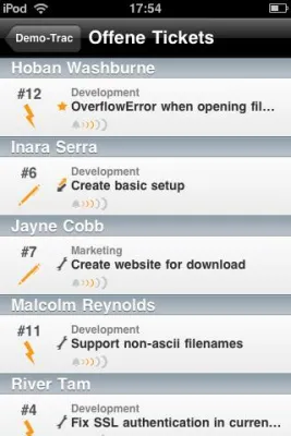 Bild: „TracPeek“: Ein iPhone-Client für die Open-Source-Bugtracking-Software Trac