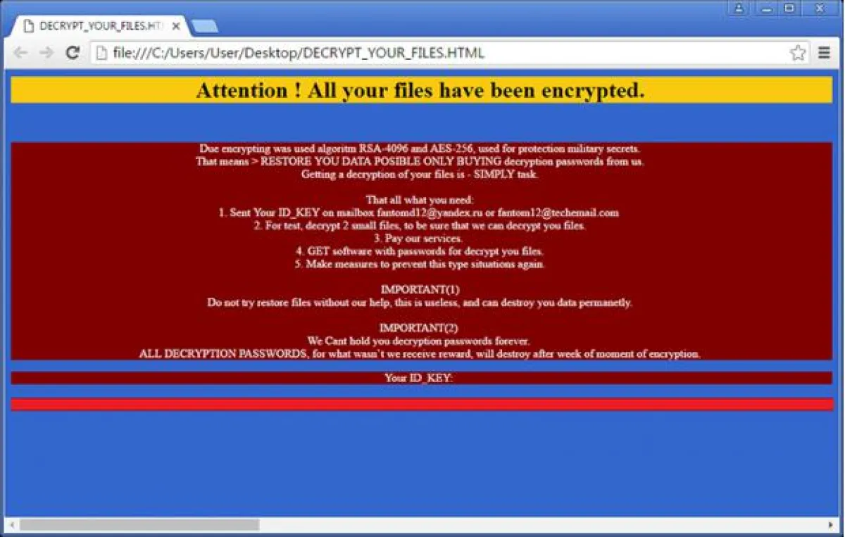 Fantom Widows Update Virus