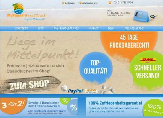 Bild: Verkaufsstart der ersten runden Strandlaken – MyRoundBeachTowel