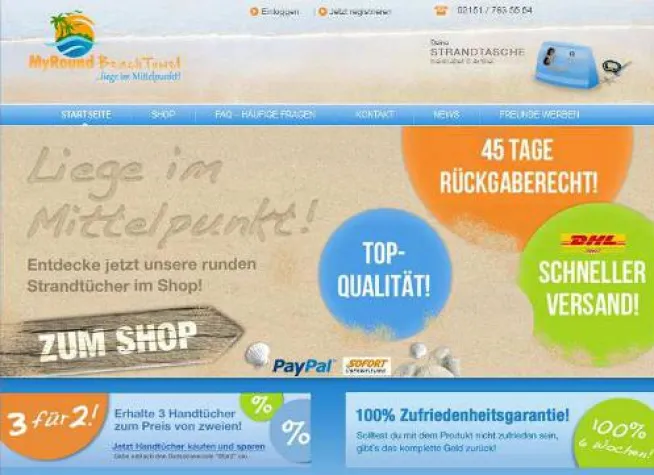 Bild: Verkaufsstart der ersten runden Strandlaken – MyRoundBeachTowel