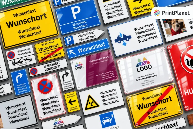 Schilder selbst gestalten: Freestyle-Schild bietet freie Maße und vielfältige Materialien Bild: Schilder selbst gestalten: Freestyle-Schild bietet freie Maße und vielfältige Materialien
