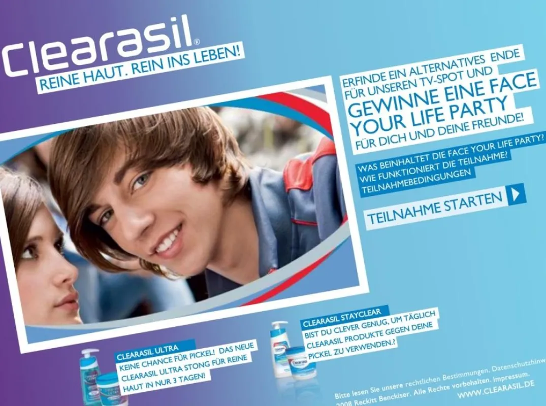 Clearasil - reine Haut, rein ins Leben