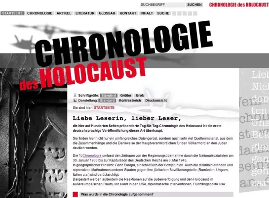 Bild: Internetpreis für Pixel-Melange: "Chronologie des Holocaust" mit der BIENE 2006 ausgezeichnet