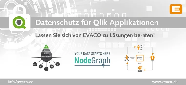 EVACO unterstützt mit Lösungen für datenschutzkonforme Qlik Applikationen Bild: EVACO unterstützt mit Lösungen für datenschutzkonforme Qlik Applikationen