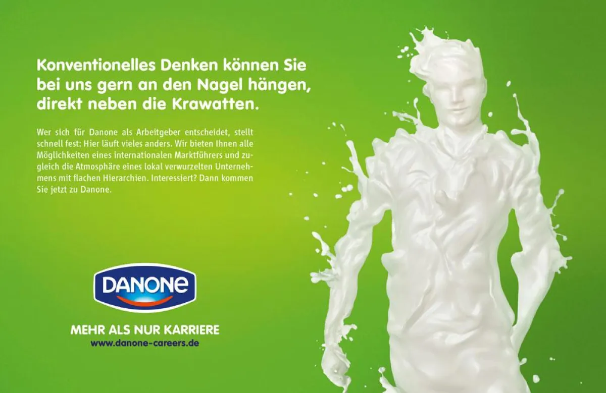 Kampagnenmotiv von HEYMANN BRANDT DE GELMINI für die Danone Employer Branding Kampagne.