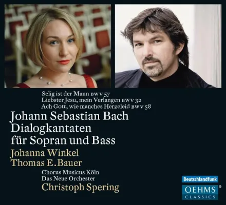 Bild: CD-Neuveröffentlichung bei OehmsClassics 13.11.15: J.S. Bach: Dialogkantaten (Johanna Winkel, Thomas E. Bauer)