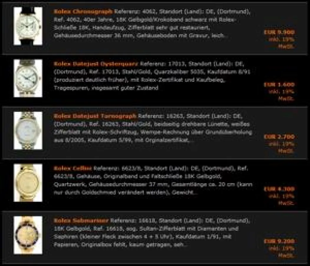 Große Auswahl an Rolex Uhren im Uhrenmarkt auf TrustedWatch