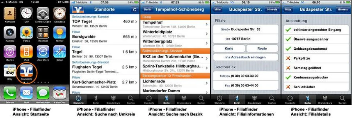 iPhone - Filialfinder