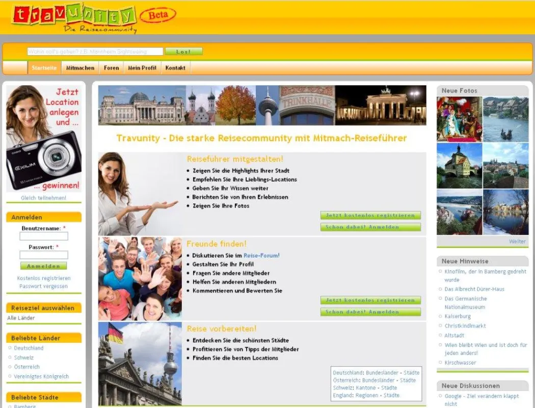 Immer mehr interessante Reiseziele im Mitmach-Reiseführer der Reisecommunity Travunity