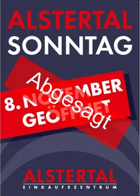 Verkaufsoffener Sonntag am 8. November 2020 auch im Alstertal-Einkaufszentrum Hamburg abgesagt Bild: Verkaufsoffener Sonntag am 8. November 2020 auch im Alstertal-Einkaufszentrum Hamburg abgesagt