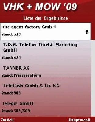 Bild: mobiler Kongressplaner für den Versandhandelskongress und die Mail Order World 2009