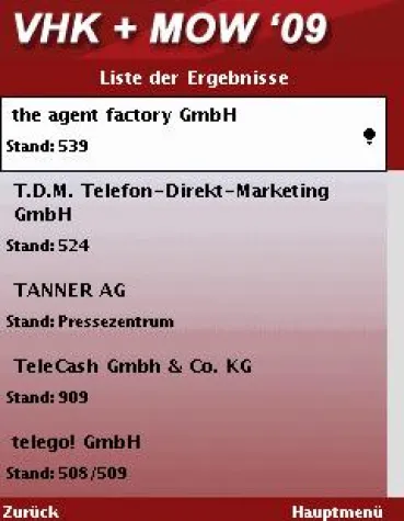 Bild: mobiler Kongressplaner für den Versandhandelskongress und die Mail Order World 2009