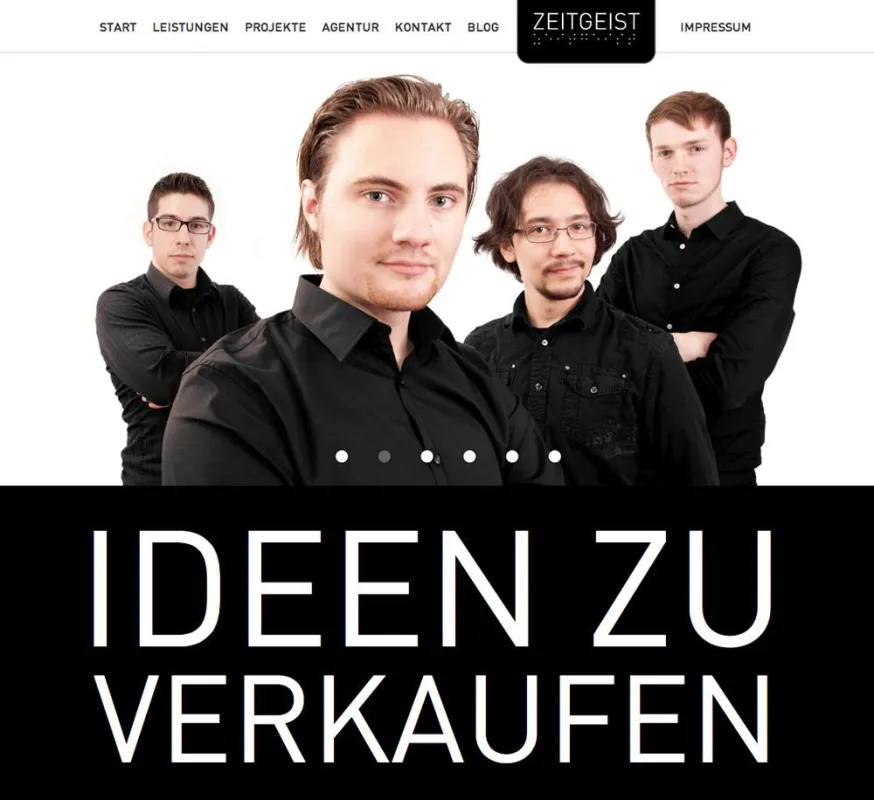 Die neue Webseite der Werbeagentur ZEITGEIST GmbH im Stile einer One Page