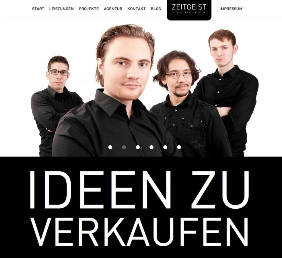 Die neue Webseite der Werbeagentur ZEITGEIST GmbH im Stile einer One Page