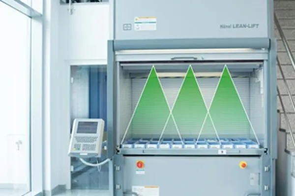 Hänel Lean-Lift® mit Hänel AutoIdent® - Optische Überwachung für eine sichere Ein- und Auslagerung Bild: Hänel Lean-Lift® mit Hänel AutoIdent® - Optische Überwachung für eine sichere Ein- und Auslagerung