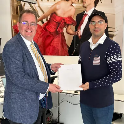 Bild: Besuch des CDU-Politikers Frank Steinraths MdL bei der Tie Solution GmbH in Wetzlar