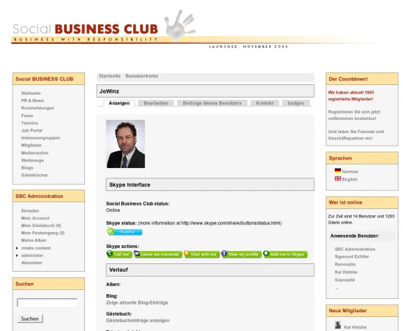 Der Social Business Club integriert neues SkypeWeb Interface Bild: Der Social Business Club integriert neues SkypeWeb Interface