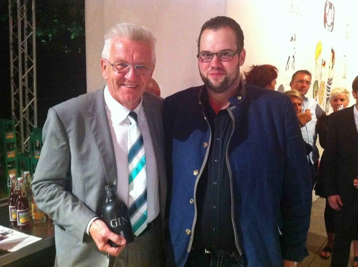 Ministerpräsident Winfried Kretschmann und Holger Frey
