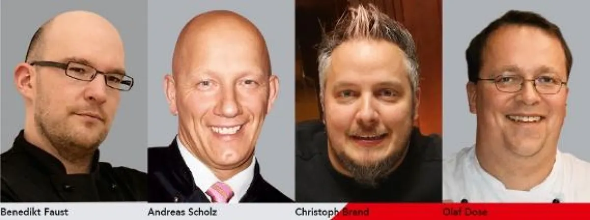 Spitzenköche Benedikt Faust, Andreas Scholz, Christoph Brand und Olaf Dose kochen für den Service-Bund