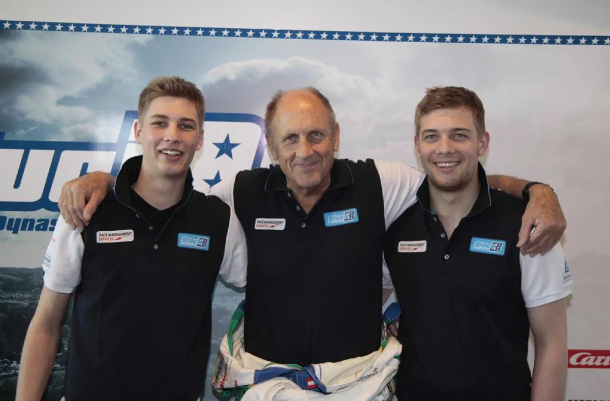 Ferdinand, Hans-Joachim und Johannes Stuck (v.l.) auf der Pressekonferenz am Nürburgring
