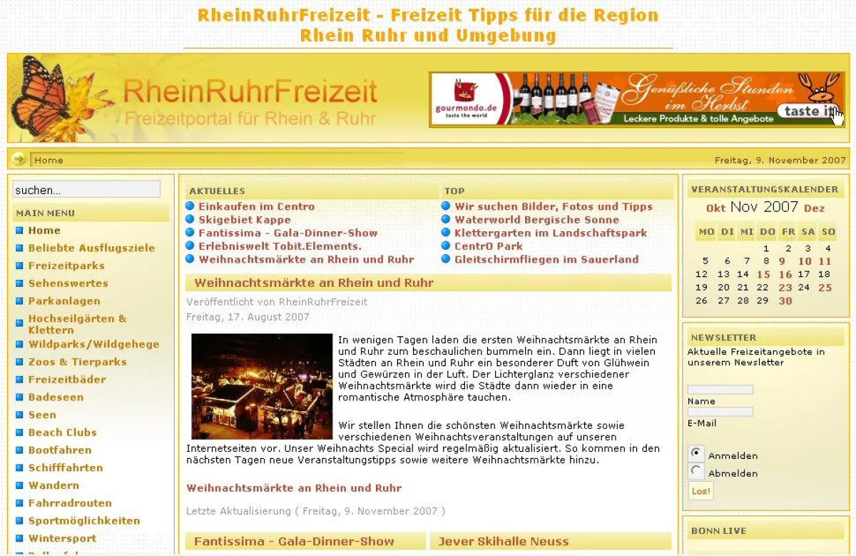 Das Freizeitportal RheinRuhrFreizeit.de bietet kostenlose Anregungen und Tipps zu unterschiedlichen Freizeitmöglichkeiten der Region