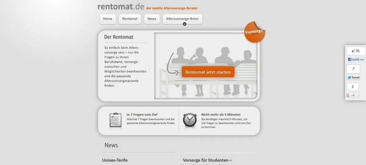 Rentomat - der mobile Altersvorsorge-Berater