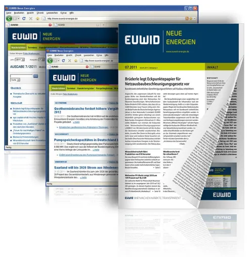 Erneuerbare Energien und Energieeffizienz: EUWID begleitet die Energiewende Bild: Erneuerbare Energien und Energieeffizienz: EUWID begleitet die Energiewende