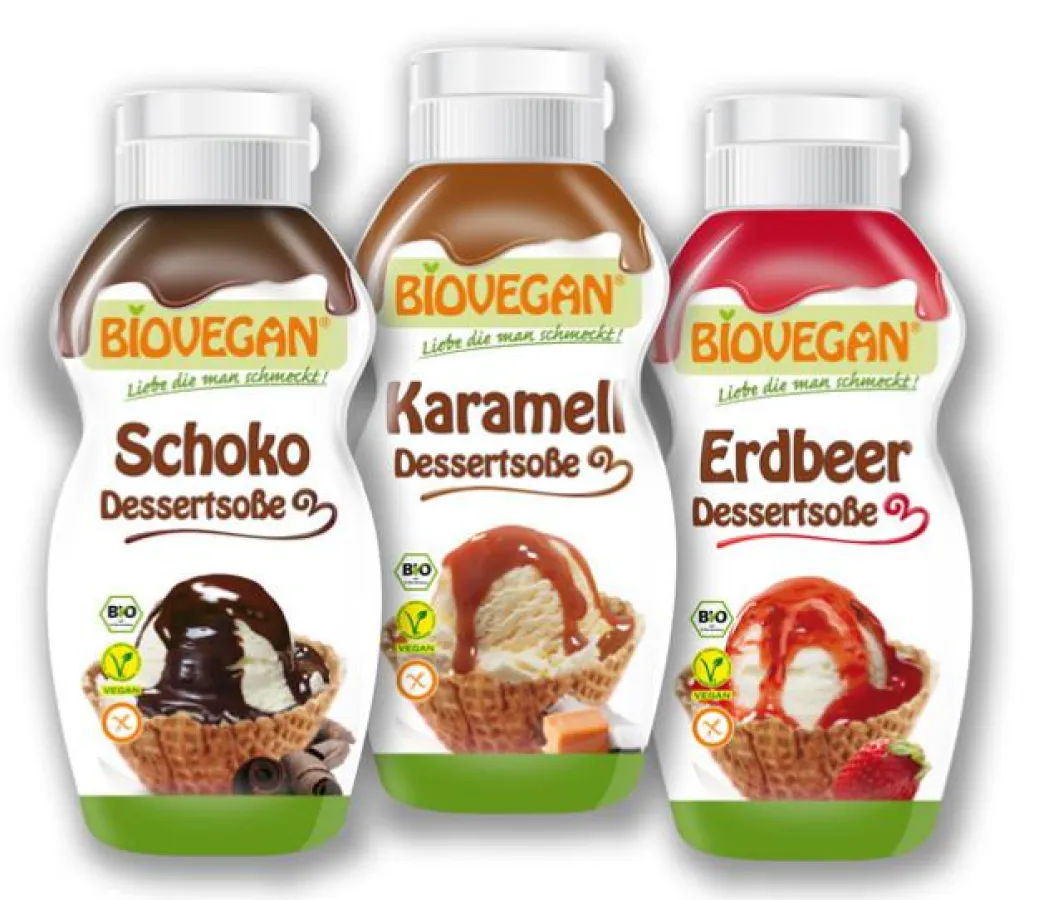 Auf die Tube, fertig, los: die ersten fertigen Bio-Saucen fürs Dessertregal kommen von Biovegan