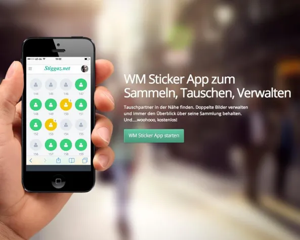 Bild: WM Sticker sammeln und tauschen per App und GPS