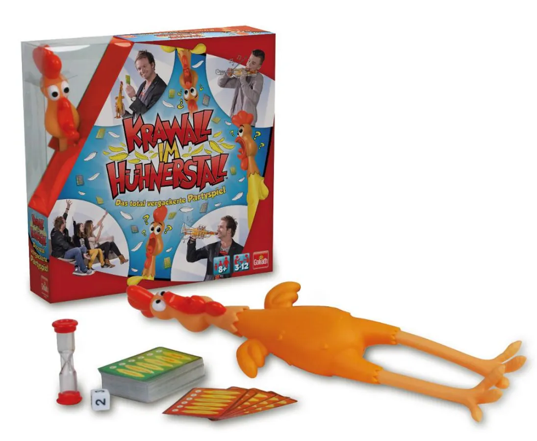 Rasantes Partyspiel mit Quietschehuhn: Krawall im Hühnerstall von Goliath