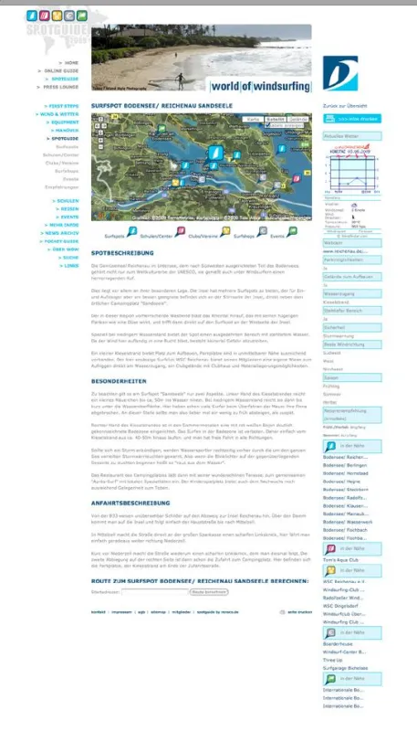 Screenshot einer Detailseite des Online Spotguides