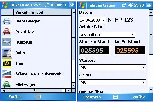 Mobile Lösungen für Fahrtenbuch und Reisekosten jetzt auch für Windows Mobile® verfügbar Bild: Mobile Lösungen für Fahrtenbuch und Reisekosten jetzt auch für Windows Mobile® verfügbar